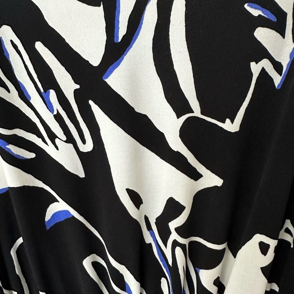 Tori Richard Blue, Black & White Spaghetti Strap Vacation Comfortable Sundress S - Picture 3 of 5